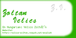 zoltan velics business card